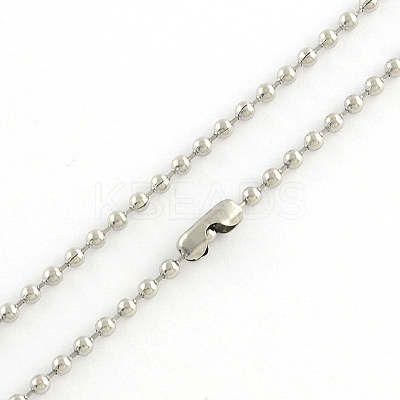 Tarnish Resistant 304 Stainless Steel Ball Chain Necklace Making LS-NJEW-R225-08-1