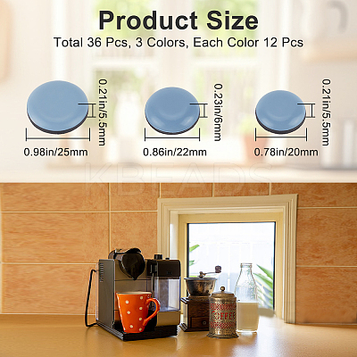 36Pcs 3 Styles Teflon & Rubber & EVA & Oil Glue Self-adhesive Furniture Protection Pads AJEW-CN0002-94B-1