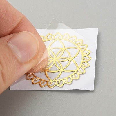 Chakra Hollow Metal Stickers STIC-WH0304-598F-01-1
