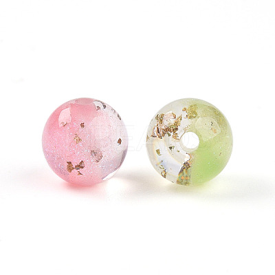 Two Tone Transparent Resin Beads RESI-N042-10mm-12-1