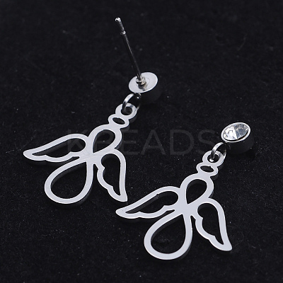201 Stainless Steel Dangle Stud Earrings EJEW-T008-JN730-1