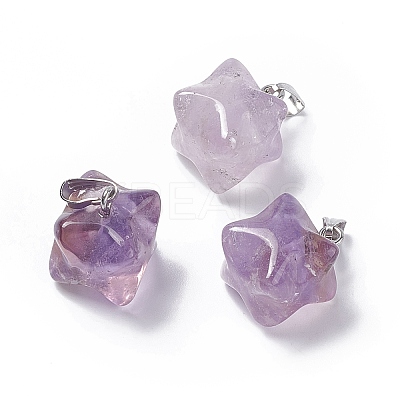 Natural Amethyst Pendants G-C002-02H-1