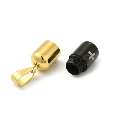 Ion Plating(IP) 304 Stainless Steel Openable Capsule Pill Box Pendants STAS-E184-01-1