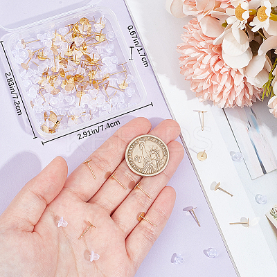 100Pcs 304 Stainless Steel Stud Earring Findings STAS-BBC0004-84-1