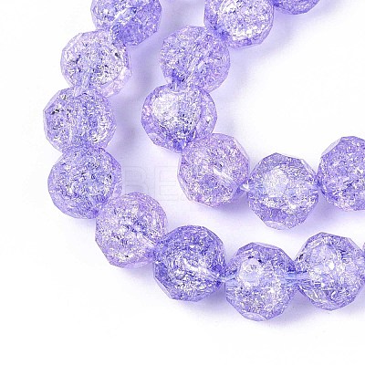 Transparent Crackle Glass Beads Strands GLAA-N053-10mm-05-1