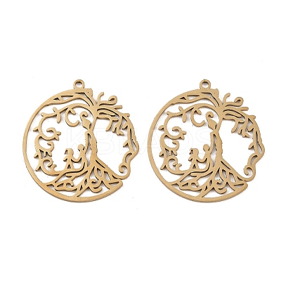 201 Stainless Steel Pendants STAS-I364-02G-1