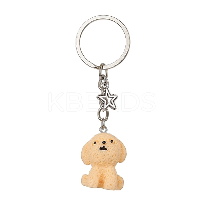 Resin Dog Pendant Keychain KEYC-JKC00564-03-1