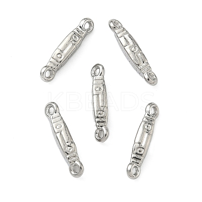 304 Stainless Steel Textured Rectangle Links Connector Charms STAS-D211-01A-P-1