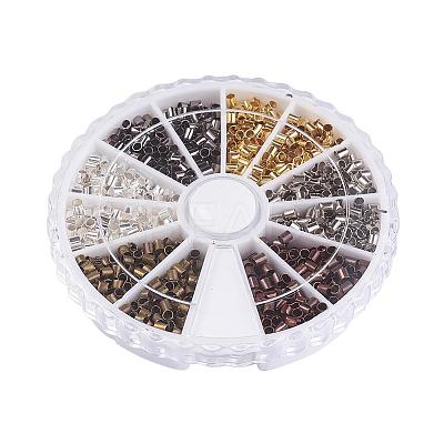 1 Box 6 Colors Brass Crimp Beads KK-JP0010-03A-1
