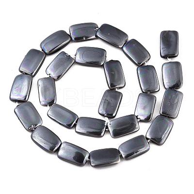 Electroplate Natural Freshwater Shell Beads Strands X-SHEL-R049-027E-1