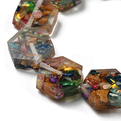 Dyed Natural Imperial Jasper with Resin Beads Strands G-G083-D05-01-1
