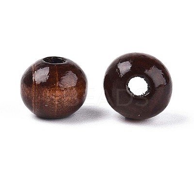 Spray Painted Round Natural Schima Wood Beads WOOD-A018-8mm-13-1