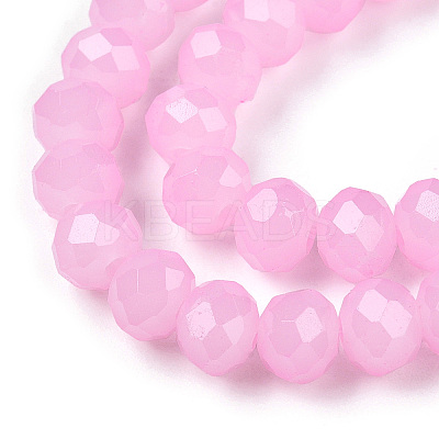Baking Paint Imitation Jade Glass Bead Strands LS-DGLA-A034-J8MM-A44-1