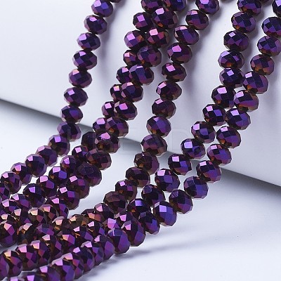 Electroplate Transparent Glass Beads Strands LS-EGLA-A034-T4mm-UA06-1
