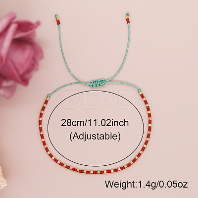 Glass Seed Beads Braided Bead Bracelets MT5795-1-1