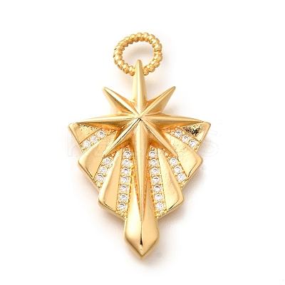 Brass Micro Pave Cubic Zirconia Pendants KK-U055-20G-1