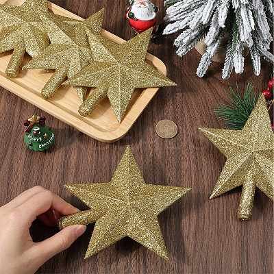 Star Plastic Christmas Tree Topper Ornaments AJEW-WH20004-17C-1