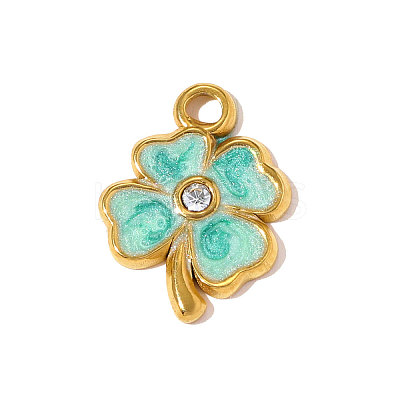 304 Stainless Steel Enamel Pendants STAS-OY010-50G-1
