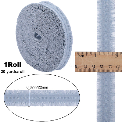 20 Yards Ruffled Nylon Elastic Lace Trim EW-WH0018-02C-1