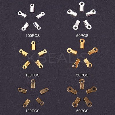 450Pcs 3 Colors Iron Cord Ends IFIN-PH0023-10-1