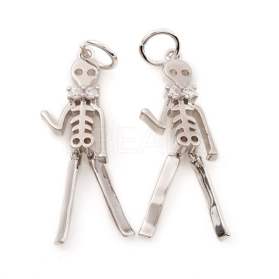 Halloween Brass Micro Pave Cubic Zirconia Pendants ZIRC-G169-09P-1