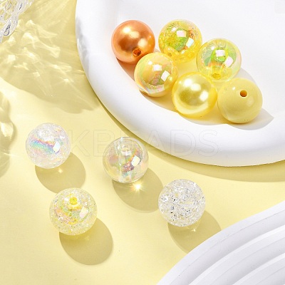 20Pcs 10 Colors Transparent & Opaque Acrylic Beads MACR-FP0001-20-1