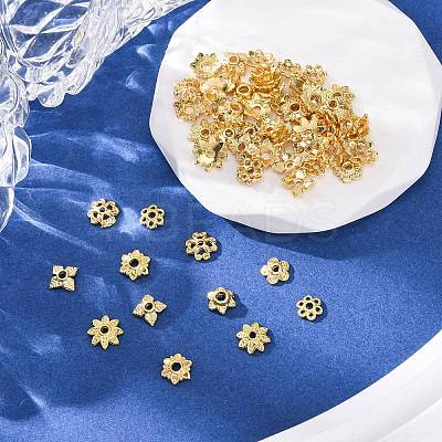 70Pcs 7 Styles Alloy Bead Caps FIND-FP0002-74-1