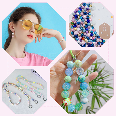 60Pcs UV Plating Opaque Acrylic Beads MACR-UN0001-01-1