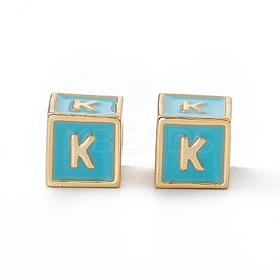 Rack Plating Brass Enamel Beads KK-B060-04G-06-1