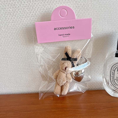 Cute Soft Wool Rabbit Keychain PW-WGFE0BE-02-1