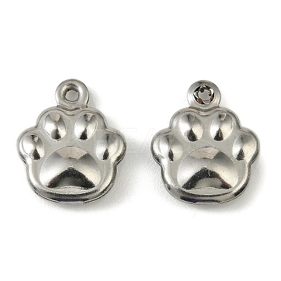 304 Stainless Steel Charms. Paw Print Charm STAS-A190-07P-1