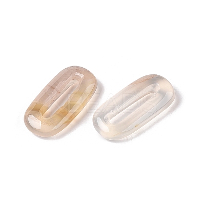 Natural white Agate Oval Pendants G-N342-105B-1