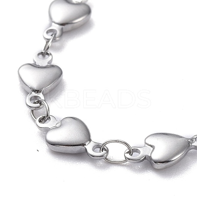 Tarnish Resistant 304 Stainless Steel Heart Link Chain Bracelets BJEW-JB05615-1