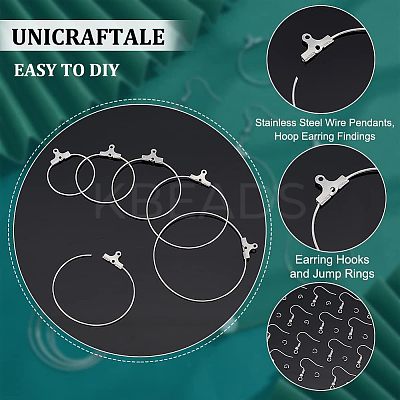 Ring 304 Stainless Steel Wire Pendants STAS-UN0015-21P-1