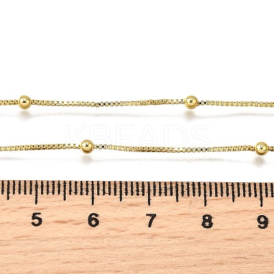 2.5MM Brass Round Ball Box Chain Necklaces NJEW-M108-38G-1