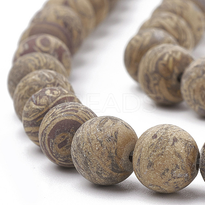 Natural Elephant Skin Jasper/Miriam Stone/Calligraphy Stone Beads Strands G-T106-125-1