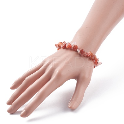 Natural Red Agate Chips Beaded Jewelry Set SJEW-JS01232-04-1