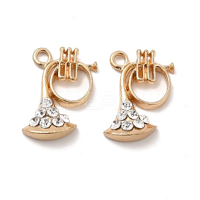 Rack Plating Alloy Rhinestone Pendants ALRI-M006-08G-1