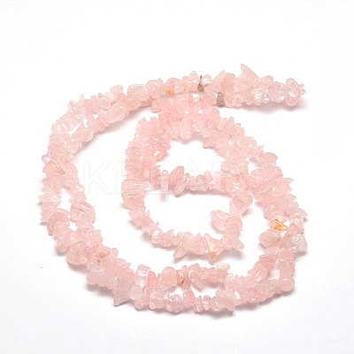 Natural Rose Quartz Chip Bead Strands G-M205-02-1