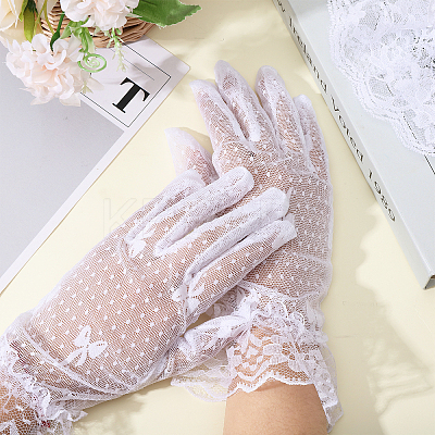 6 Pairs 6 Styles Polyester Lace Gloves AJEW-GL0002-71-1