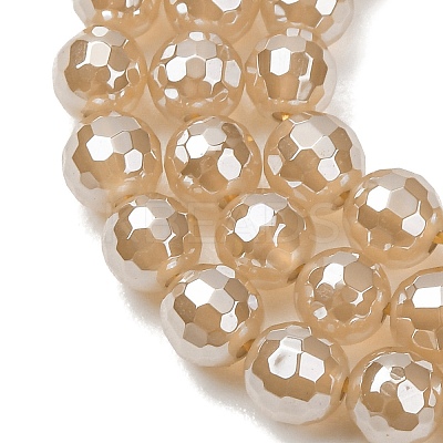Electroplated Natural Agate Beads Strands G-B191-A07-6mm-07-1