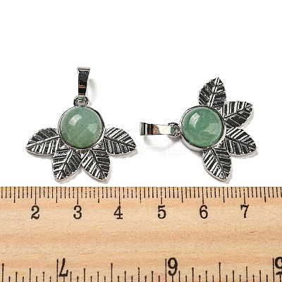 Natural Green Aventurine Pendants G-P517-02P-03-1