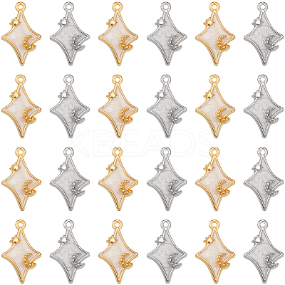 32Pcs 2 Colors Alloy Enamel Pendants ENAM-SC0005-63-1