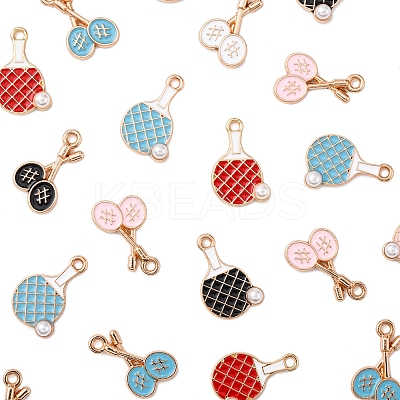 40Pcs 8 Styles Alloy Enamel Pendants ENAM-FS0002-54-1