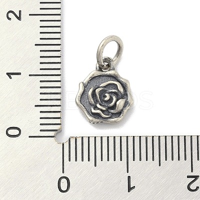 925 Sterling Silver Flower Charms with Jump Rings and 925 Stamp STER-M021-02AS-02-1