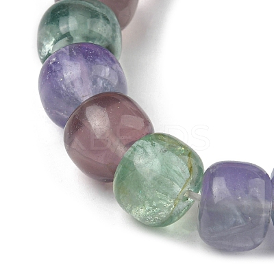 Natural Fluorite Round Beaded Stretch Bracelet for Women BJEW-M297-A01-1