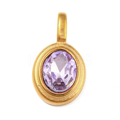 Golden Plated 304 Stainless Steel Rhinestone Pendants STAS-Q253-01G-05-1