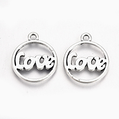 Tibetan Style Alloy Pendants TIBE-S323-025AS-RS-1