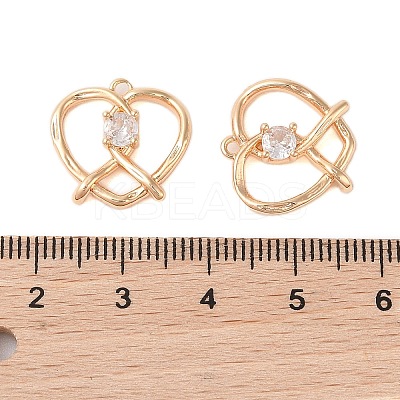 Brass with Glass Rhinestone Pendants KK-N254-64G-1