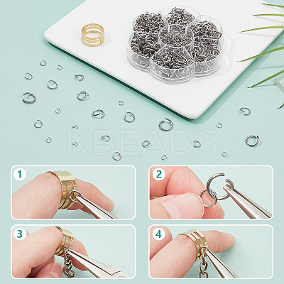 1255Pcs 7 Style 304 Stainless Steel Open Jump Rings DIY-AR0003-69-1